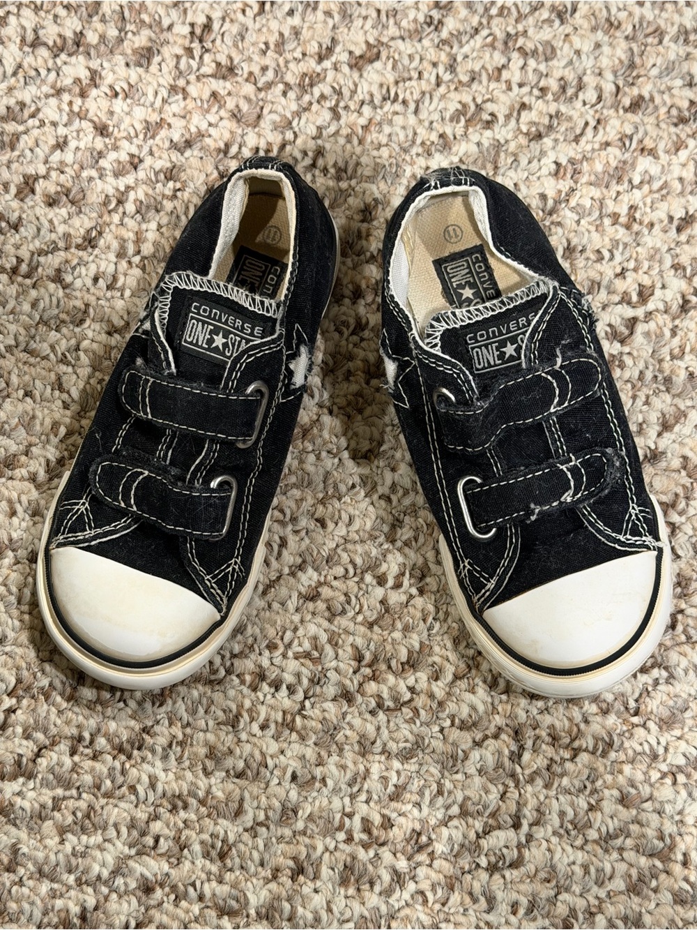 Converse Kids Black and White One Star Velcro Sneakers